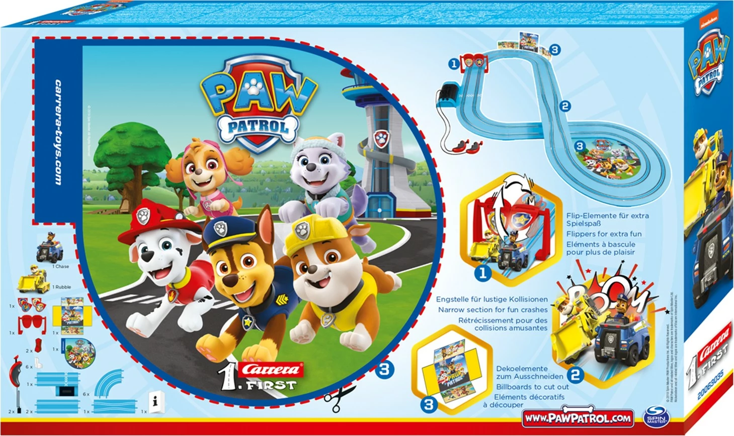 Set garash Carrera First PAW PATROL, 2.9m, me telekomandë, shumëngjyrësh