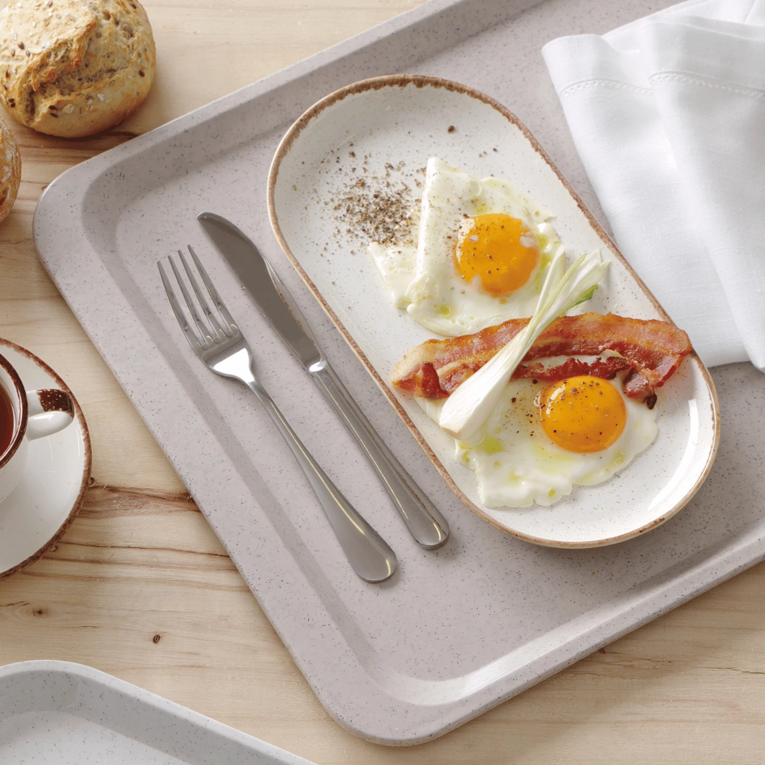 Tabaka, Amerbox, Nevada, GN 1/1 530x325 mm, poliester me fije qelqi, drejtkëndëshe, gri granit