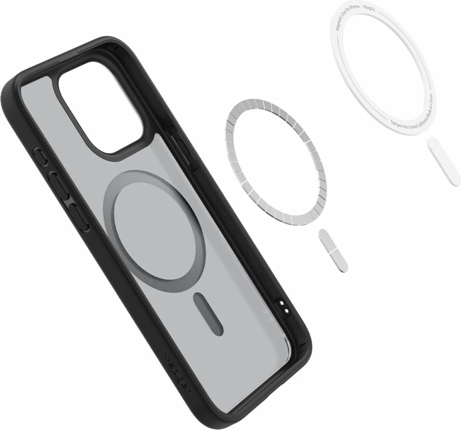 Mbështjellës Spigen Ultra Hybrid Mag për iPhone 15 Pro Max, MagSafe, Transparent/Black