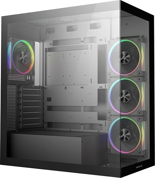Kasë Deepcool CG580 4F V2, Midi Tower, xham i temperuar, RGB, e zezë