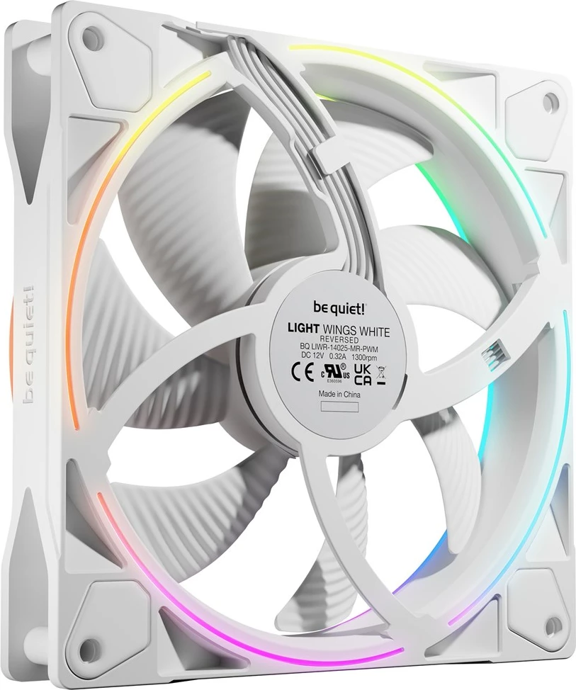 Ventilator për kasë kompjuteri BE QUIET! Light Wings 140 mm PWM Reverse, i bardhë