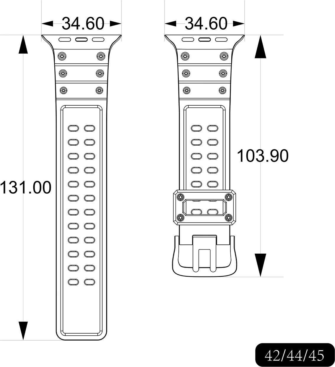 Rrip për Apple Watch Hurtel Strap Triple Protection, TPU, i bardhë