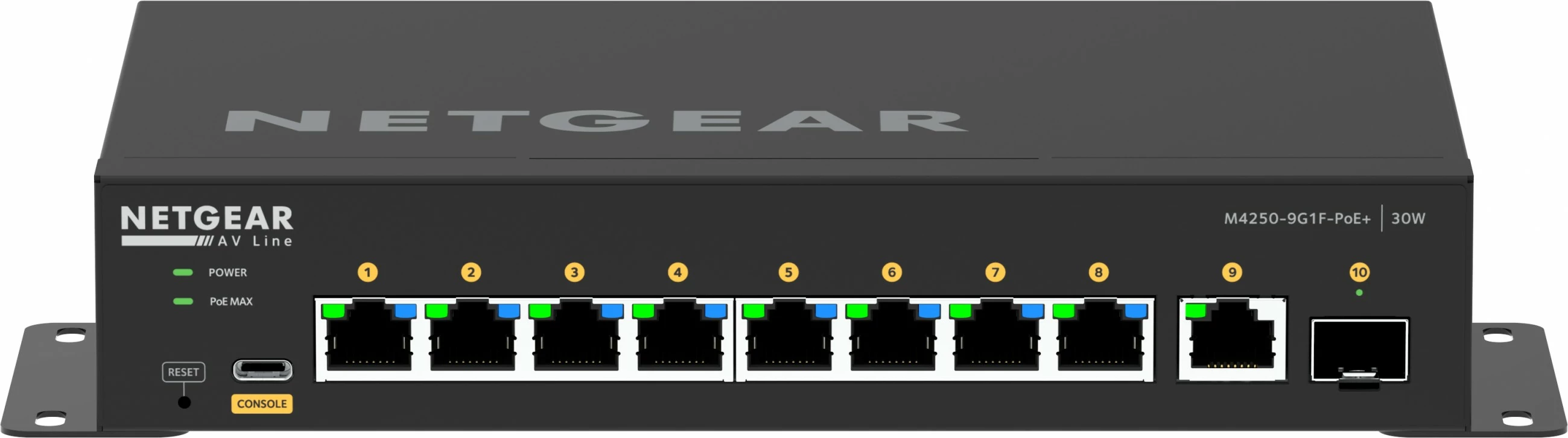 Switch NETGEAR 8x1G PoE+ 110W 1x1G dhe 1xSFP, Managed, L2/L3, Gigabit Ethernet, Montim në rack