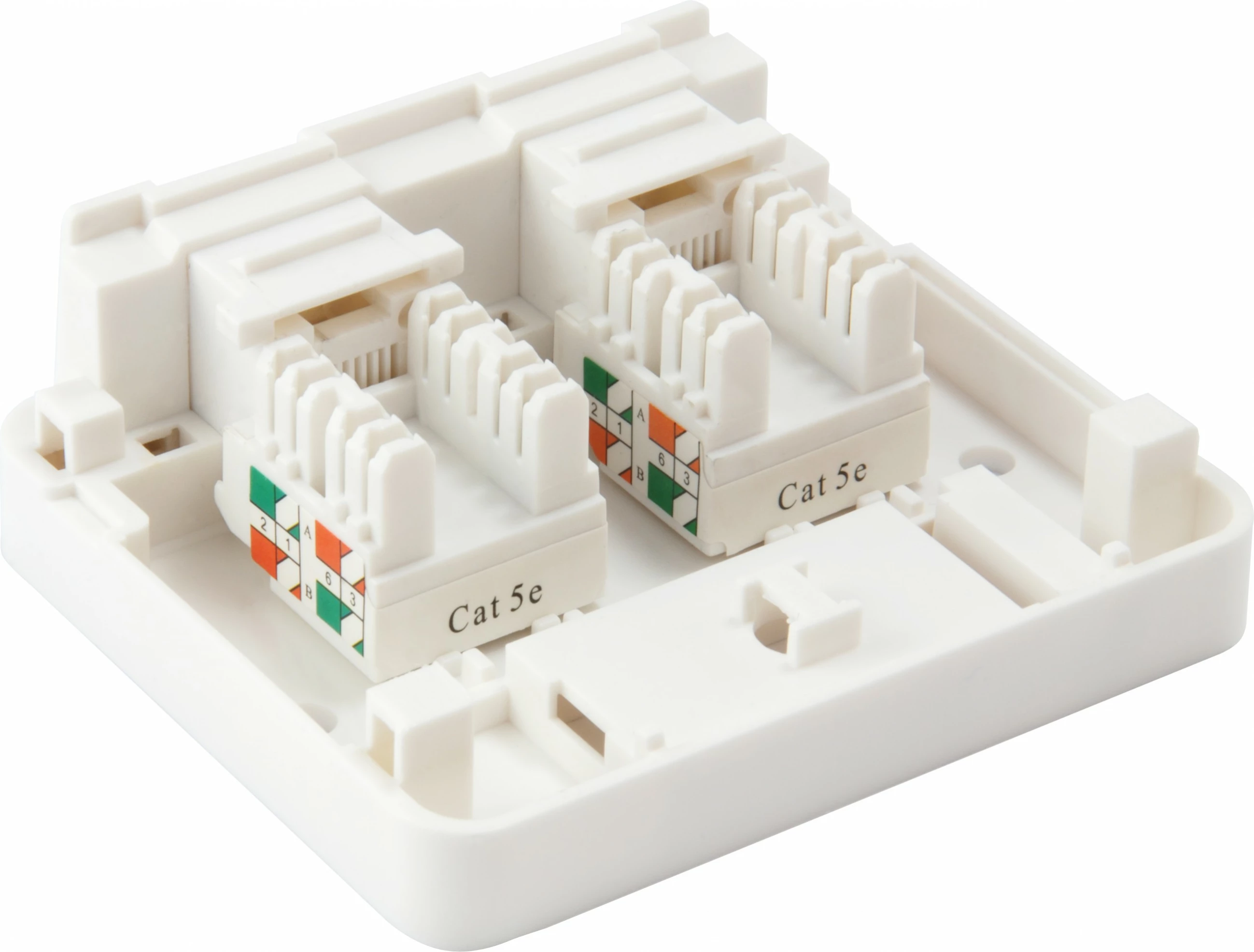 Kuti sipërfaqësore për Keystone Jack EQUIP 2-Port, ABS, e bardhë