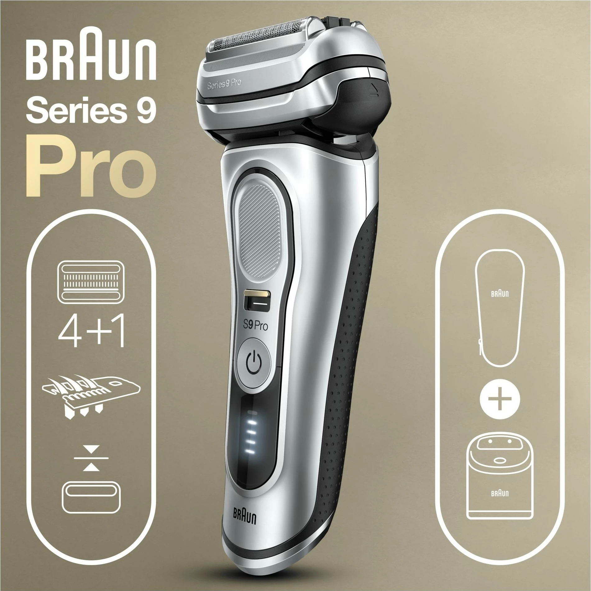 Makinë rroje Braun Series 9 9467cc, 4 koka, Li-Ion, 60 min, e zezë/gri