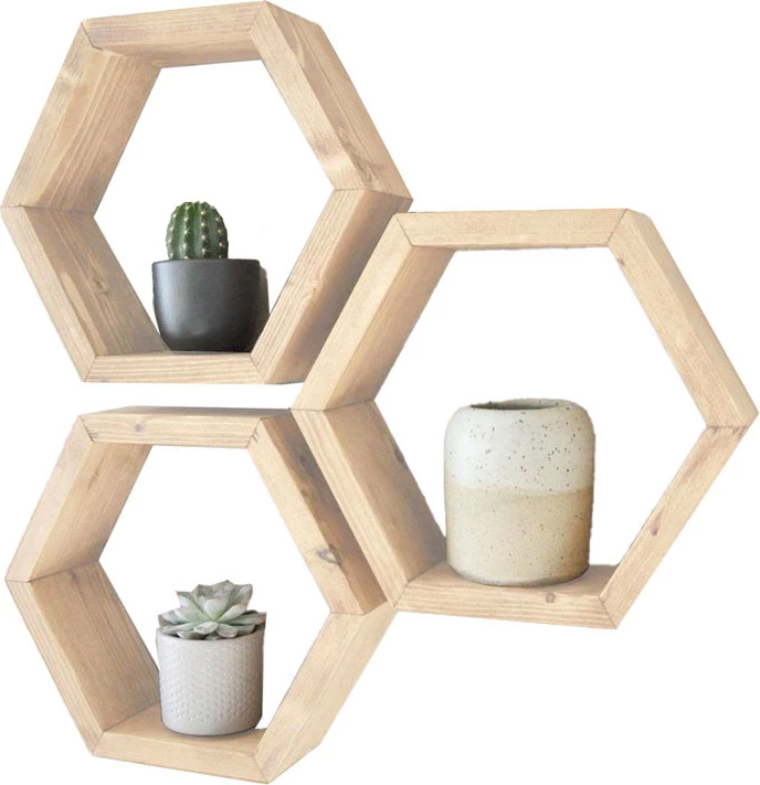 Set raftesh muri Radix 3 copë dru pishe natyral 30x9x34cm