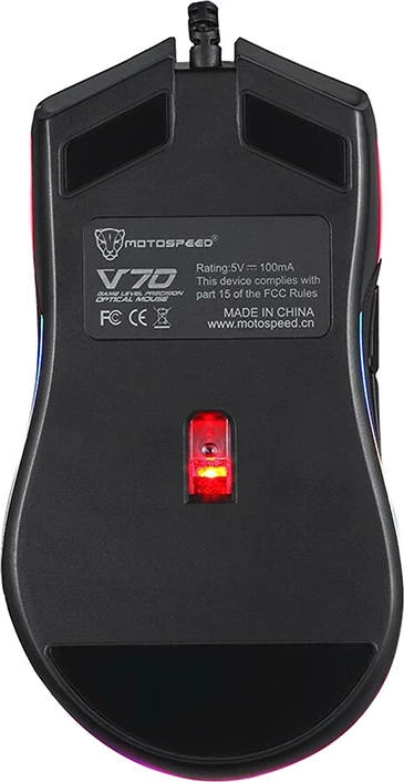 Maus gaming Motospeed V70 me kabllo, RGB, 12000 DPI, i zi