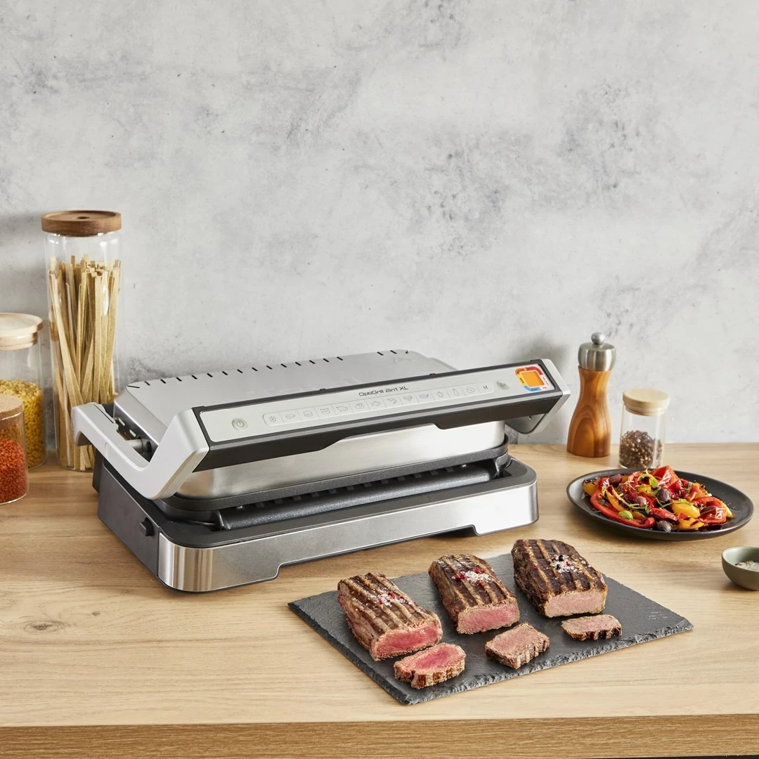 Grill kontakti Tefal OptiGrill 2in1 GC773D, Çelik inox