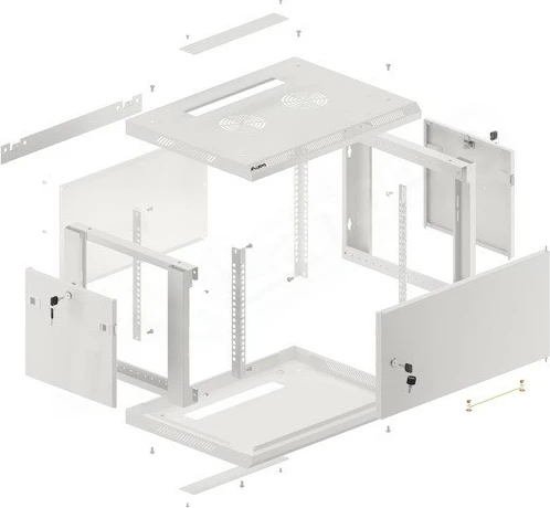 Kasë rrjeti Lanberg WF01-6406-00S, 6U, 600x450 mm, Gri