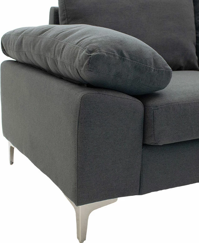 Kënd divani Cohen, kënd i majtë, pëlhurë ngjyrë gri e errët, 240x159x83cm