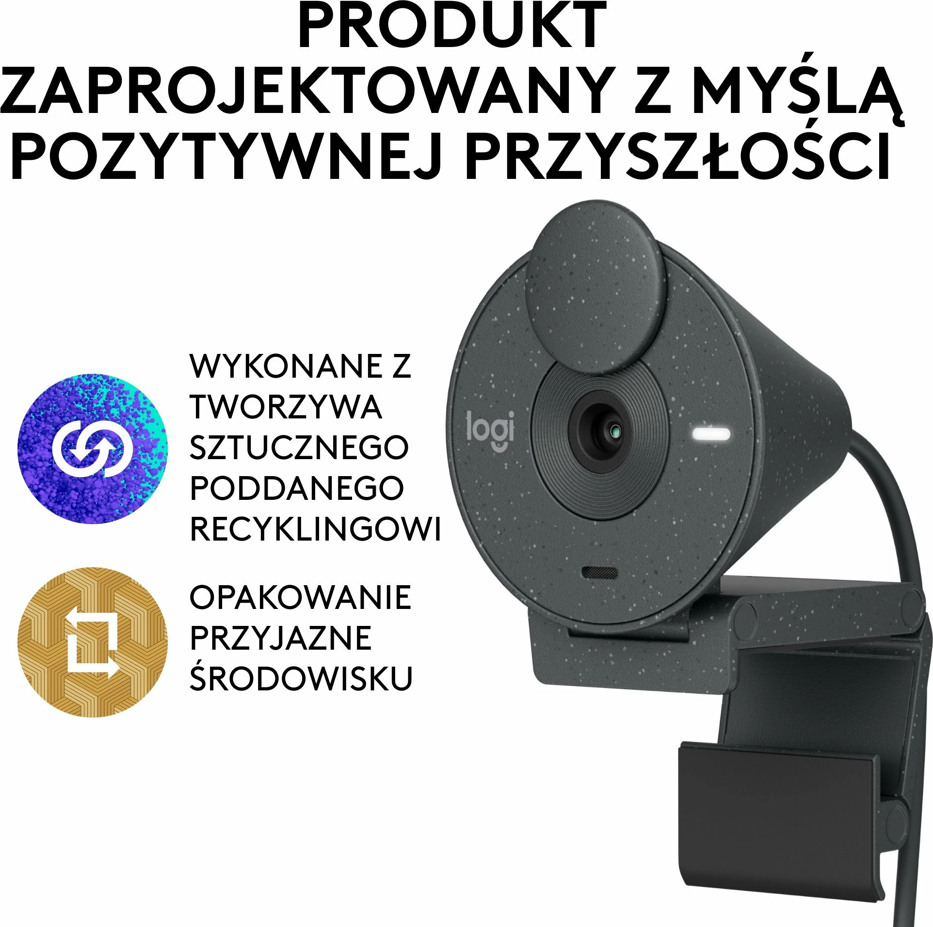 Webkamerë Logitech Brio 300 Full HD 1080p USB-C, Graphite (960-001436)