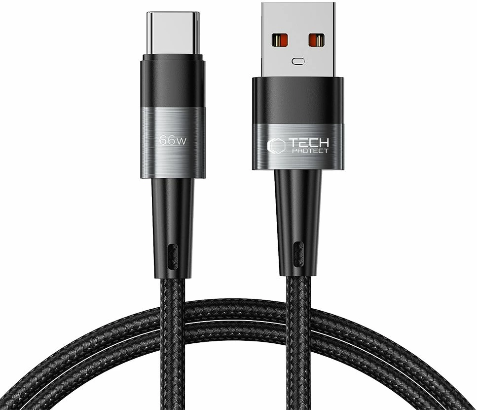 Kabllo USB-C/USB-C Tech-Protect UltraBoost 1m, 66W, Gri