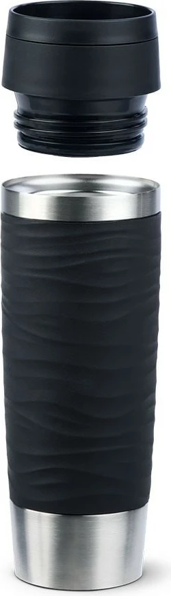 Termos udhëtimi Emsa TRAVEL MUG Waves Grande 0.5L, e zezë