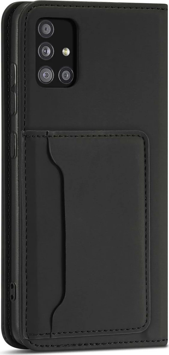 Mbështjellës Hurtel Magnet Card Case për Xiaomi Redmi Note 11 Pro, me kapak, portofol dhe qëndrim, i zi