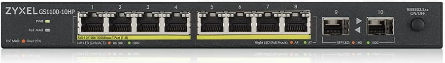 Switch Zyxel GS1100-10HP v2, Gigabit Ethernet, PoE, i zi