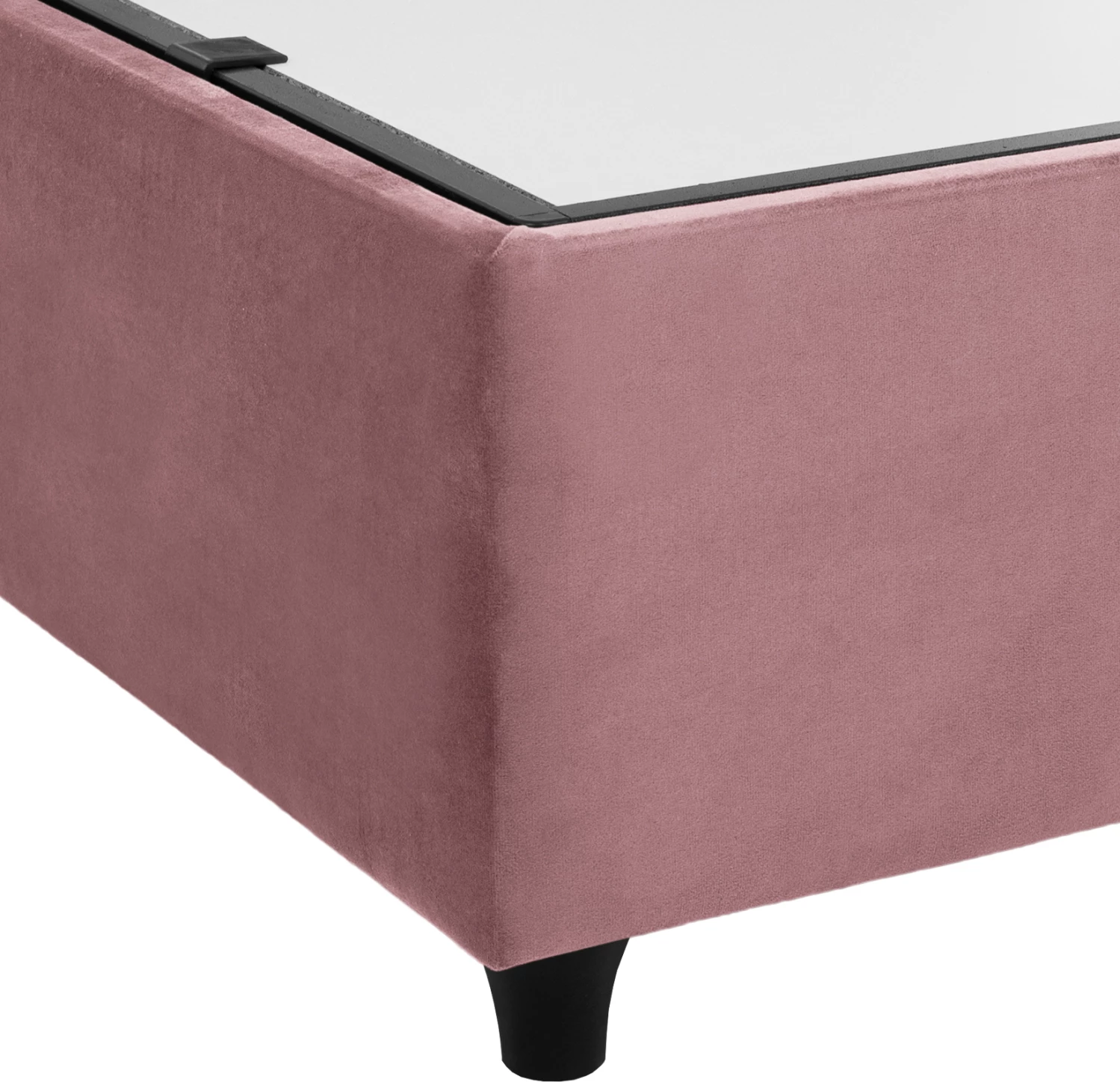 Krevat MARTINA, ngjyrë rozë e pluhurosur, me hapësirë ruajtjeje, 160x200