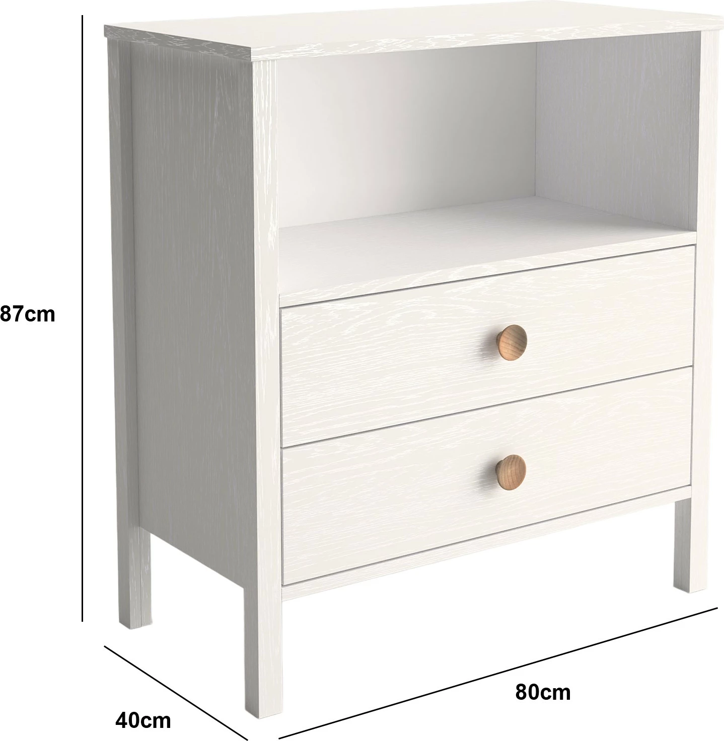 Komodë Hanah Home, FRN-10053, druri dhe e bardhë