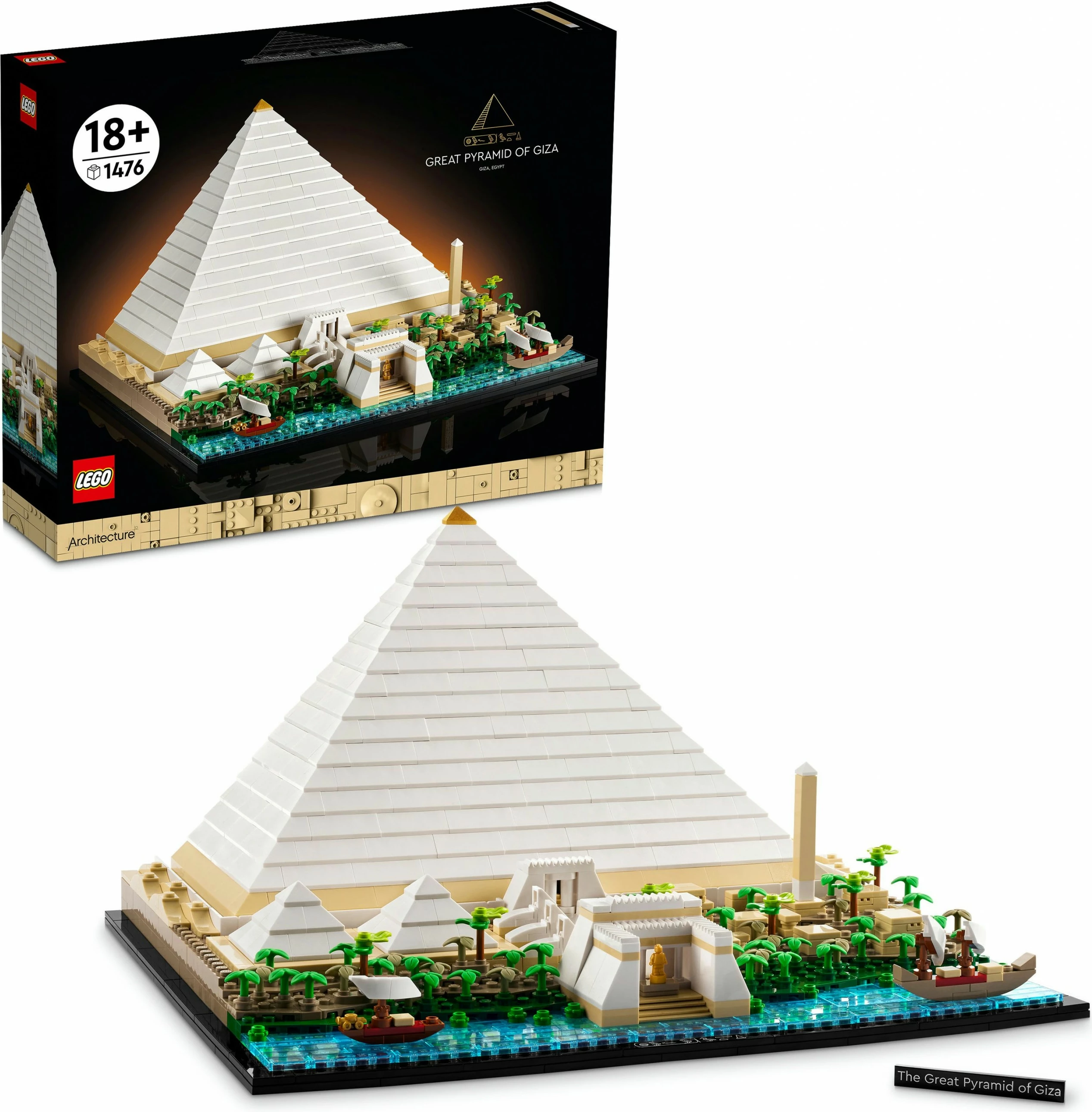 Set ndërtimi LEGO Architecture Great Pyramid of Giza, 1476 pjesë, Multikolor