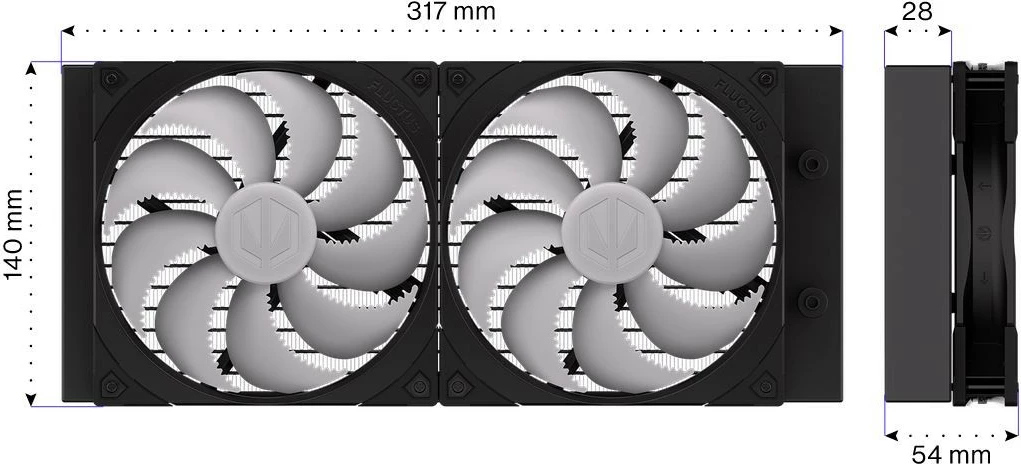 Kasë ftohëse Endorfy Navis F280 ARGB, Liquid Cooling, 2x140mm, ARGB