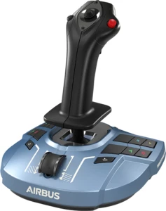 Joystick Thrustmaster TCA Sidestick X Airbus 4460219, me kontroll shtytës dhe butona programues, blu