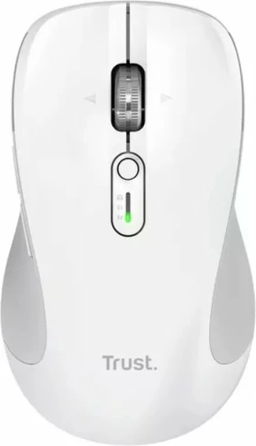 Maus Trust Ferro 25674, wireless, Bluetooth/USB, 3200 DPI, 9 butona, i bardhë
