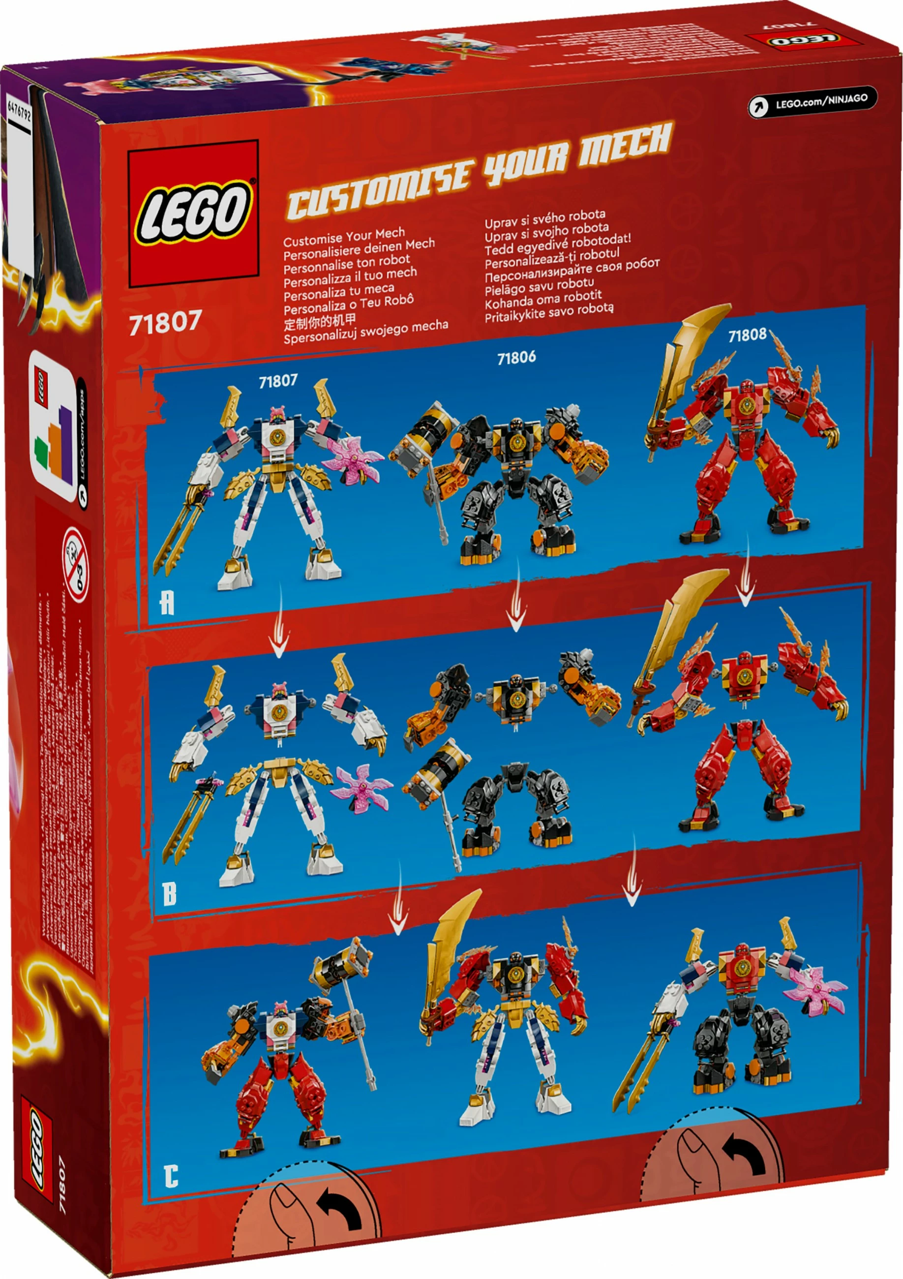 Set ndërtimi LEGO Sora's Elemental Tech Mech, 209 pjesë, shumëngjyrësh