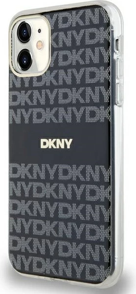 Mbështjellës DKNY IML Mono & Stripe MagSafe për iPhone 11/XR, i zi