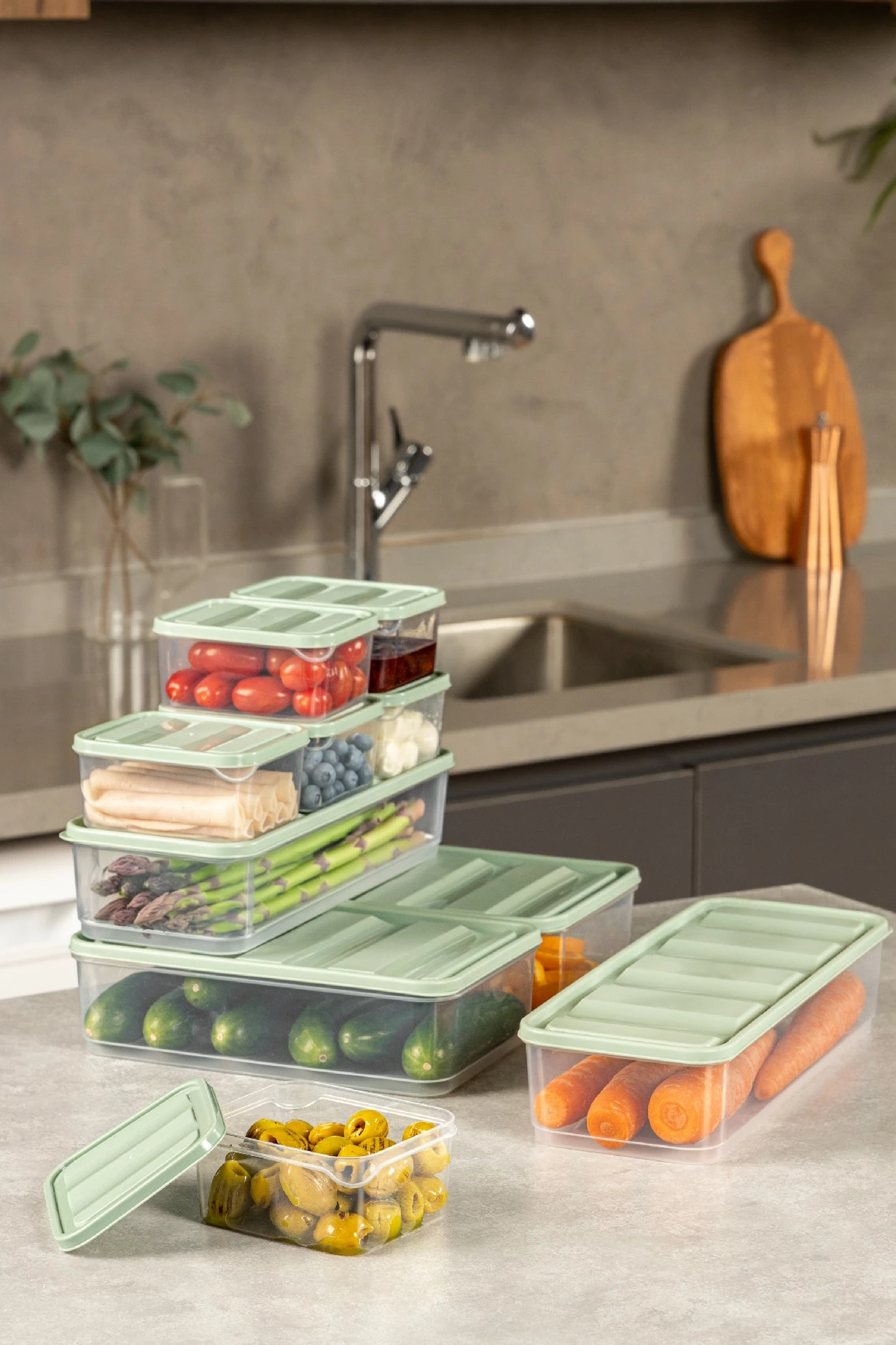 Set kuti për organizim (10 copë), Hermia, YBLLA10LU, ngjyrë mint