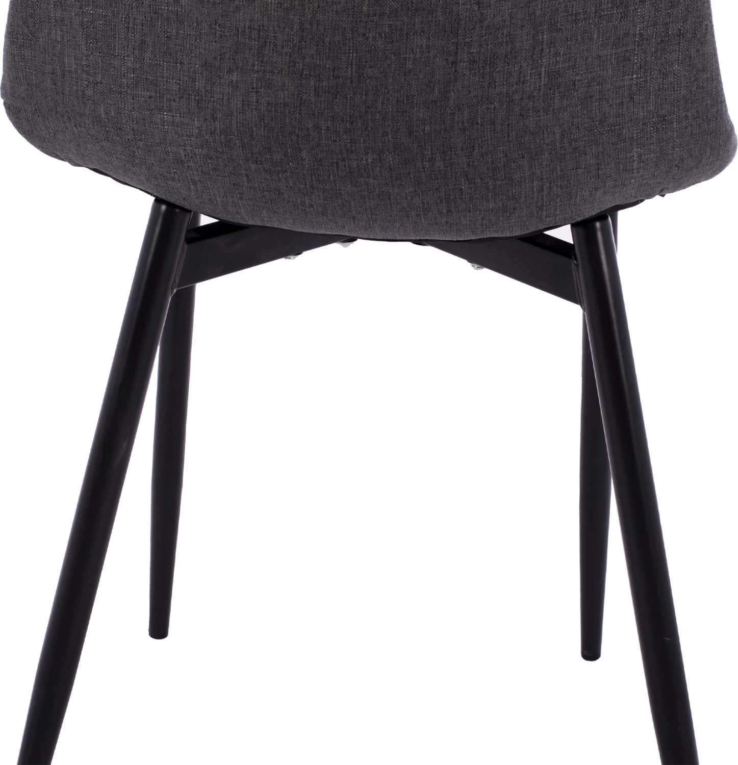 Karrige për ngrënie Leonardo FH00100.16 me këmbë metalike dhe pëlhurë gri e errët 43,5x59x84 cm., set prej 4 copë