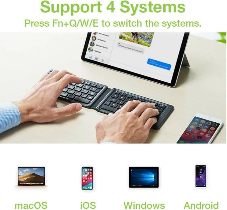 Tastierë palosëse wireless Techly 364156, Bluetooth 3.0, e zezë