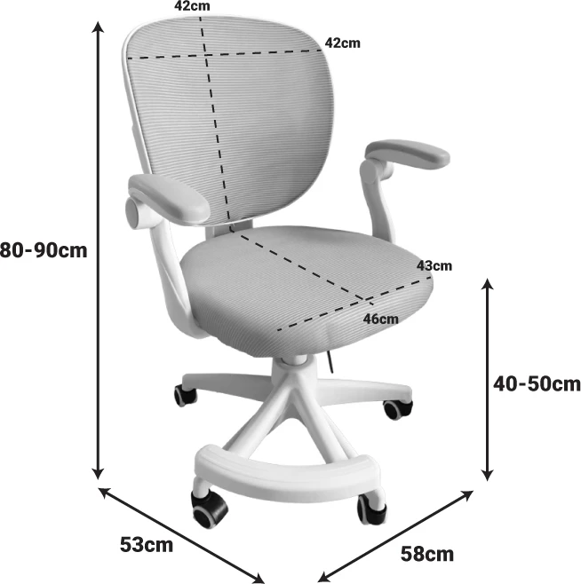 Karrige zyre për fëmijë Bernu, material rrjetë, ngjyrë kaltër e çelët, 47x56x80-90cm