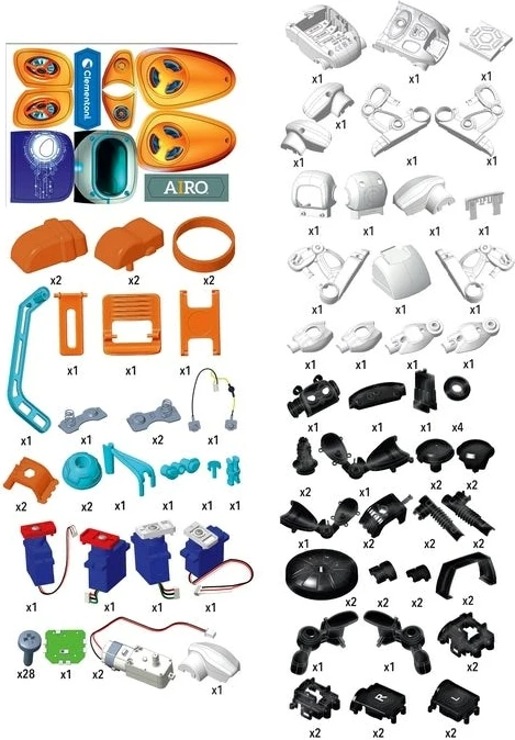 Robot edukativ Clementoni Airo, STEM, për fëmijë 9+ vjeç, bardhë/portokalli
