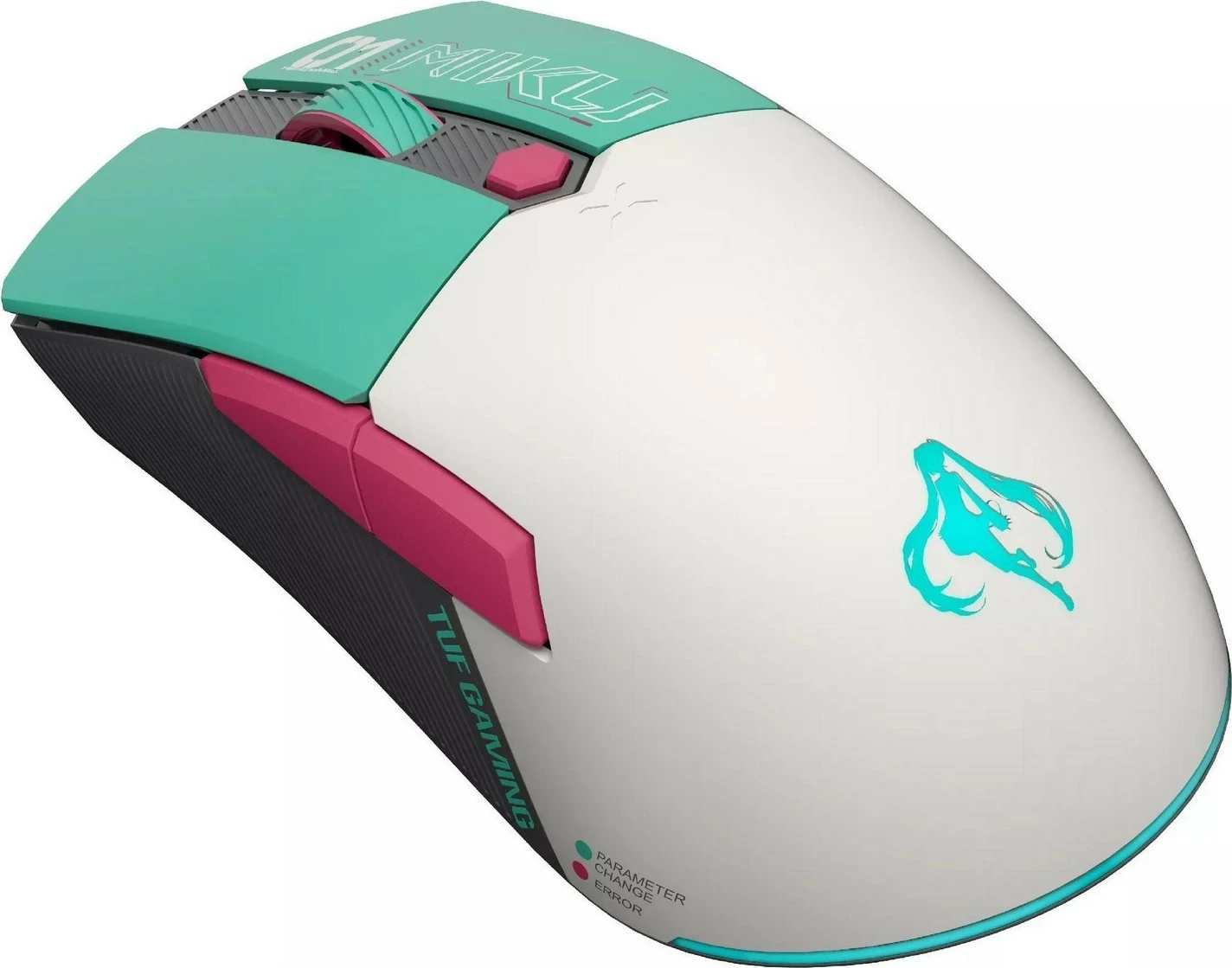 Maus gaming Asus TUF GAMING MINI WL MIKU, wireless, RGB, jeshil