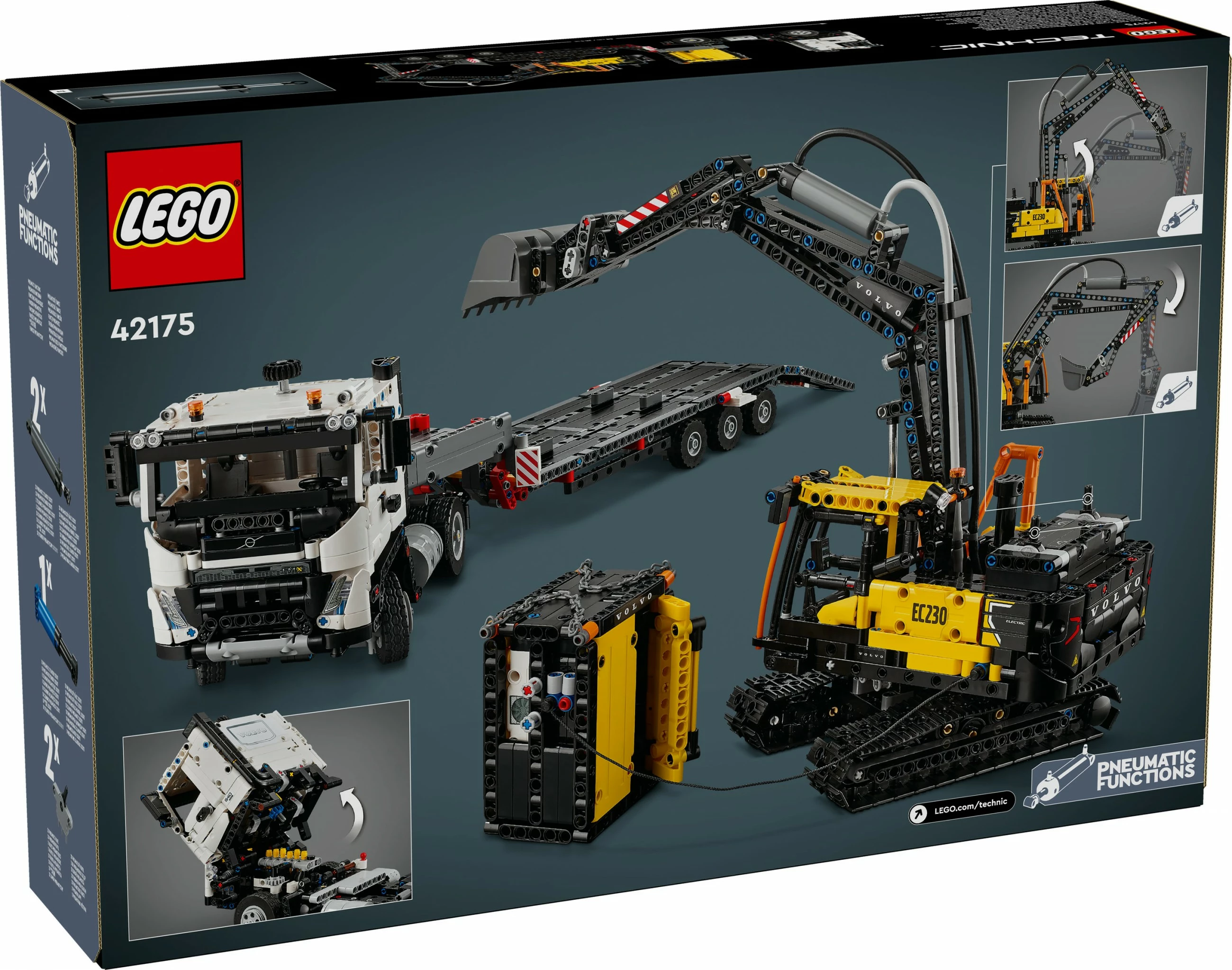 Set ndërtimi LEGO Volvo FMX Truck & EC230 Electric Excavator, 2274 pjesë, shumëngjyrësh