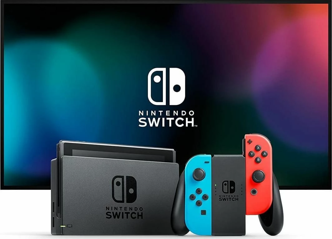 Konzolë lojërash Nintendo Switch V2 NSH006 32GB, Joy-Con, Dock, neon kuqe/kaltër