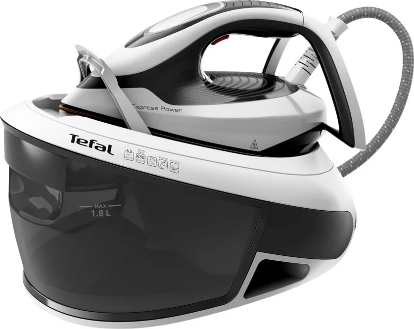 Hekur me avull, Tefal, SV8130E0 Express Power, 2800W 6.5 bar 1.8L, bardh e zi
