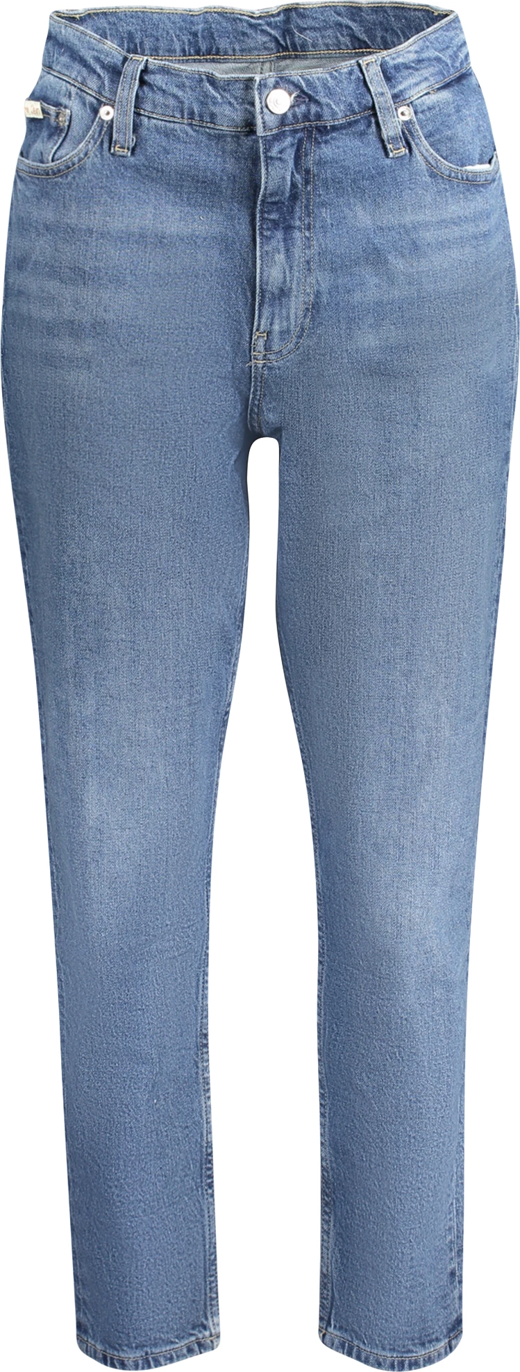 Pantallona xhins për femra Calvin Klein mom jeans, blu