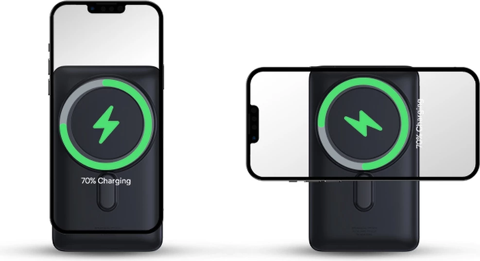 Powerbank Baseus Magnetic Bracket PPCX000203, 10000mAh, MagSafe, 20W, me kabllo USB-C 0.5m, Kaltër e errët