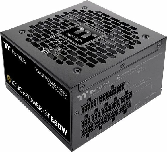 Furnizues rryme Thermaltake ToughPower GT 850W, ATX 3.1, 80 Plus Gold, modular i plotë, PCIe 12V-2x6, i zi