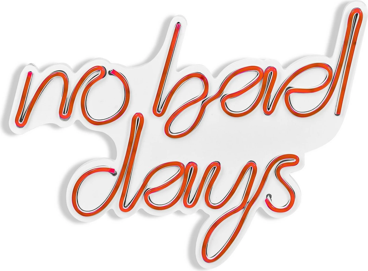 Dritë dekorative LED për mur, plastikë, 'no bad days', ngjyrë e kuqe