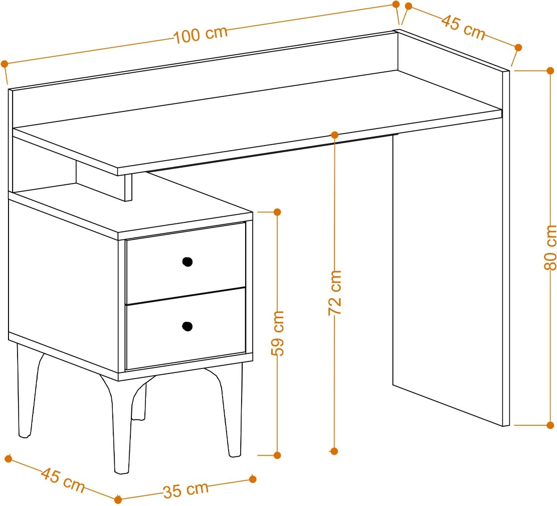 Tavolinë studimi Hanah Home, ngjyrë lisi, Dec0087