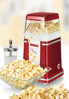 Aparat kokoshkash UNOLD 48525 Popcornmaker Classic, 900W, kuqe/bardhë/argjend