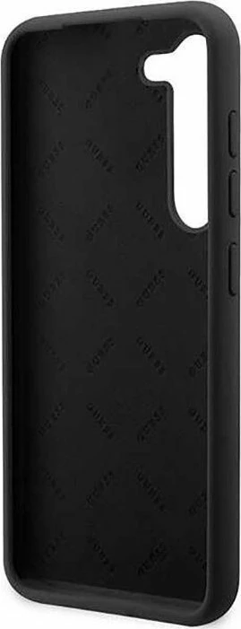 Mbështjellës Guess Silicone Script për Samsung Galaxy S23+, silikon, i zi