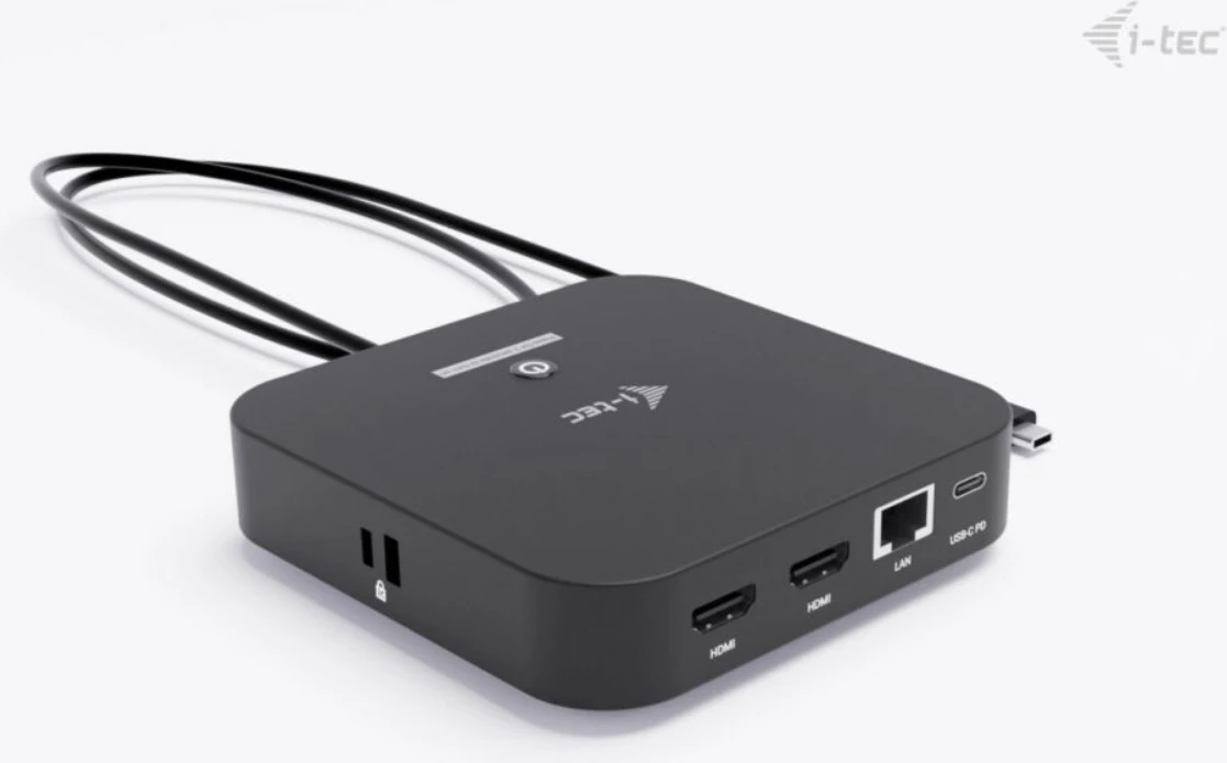 Kasë i-tec C31DUALHDMIDPD100 me 2x HDMI, USB-C Dock, 100W, e zezë