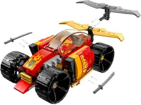 Set LEGO Ninjago Ninja Race Car Kai EVO 71780, 94 pjesë, për fëmijë, Kuqe