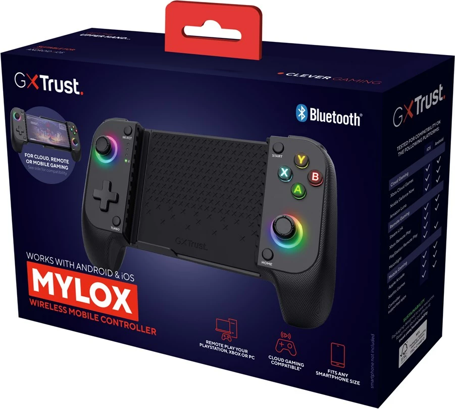 Gamepad Trust GXT 735 Mylox, Bluetooth, për Android/iOS, i zi