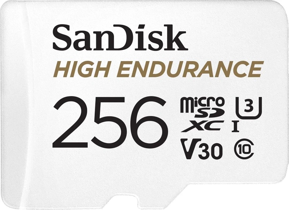 Kartë memorie SanDisk High Endurance, 256GB,MicroSDXC , e bardhë