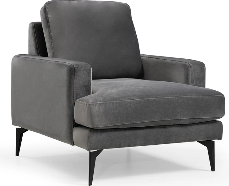 Fotel Fortune kadife anthracite zi 80x90x88cm
