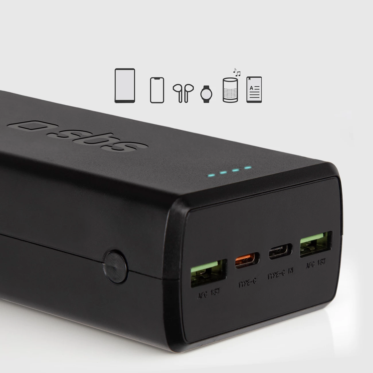 Powerbank SBS TTBB30000PD20K, 30000 mAh, 2x USB-C, 2x USB-A, e zezë