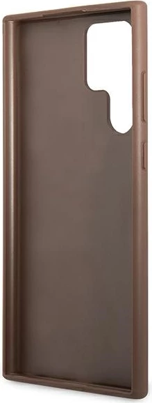 Mbështjellës Guess 4G për Samsung Galaxy S22 Ultra, lëkurë sintetike, kafe